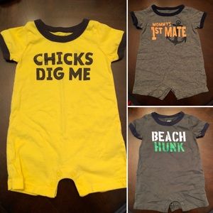 Carters short rompers size 3m